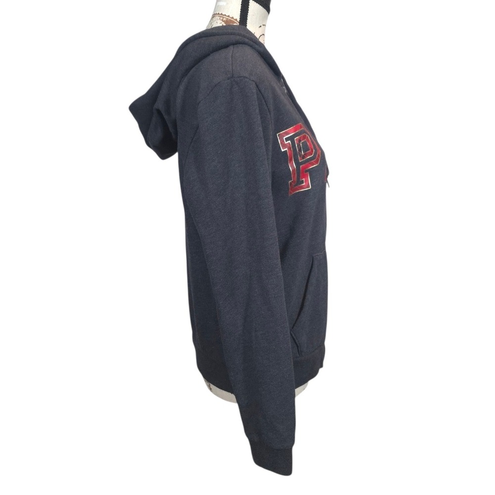 Victorias Secret PINK Hoodie Size Medium Full Zip‎ Logo Sweatshirt Gray - Picture 4 of 9